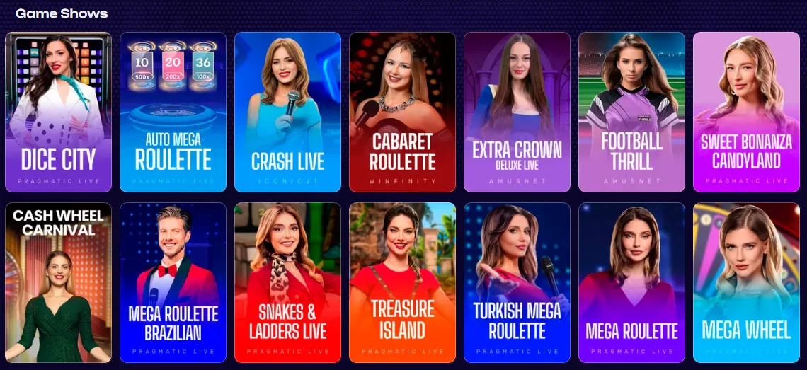 x3bet casino game shows